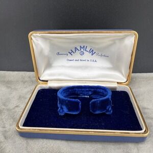 Vintage Hamlin Watch Box Blue Velvet